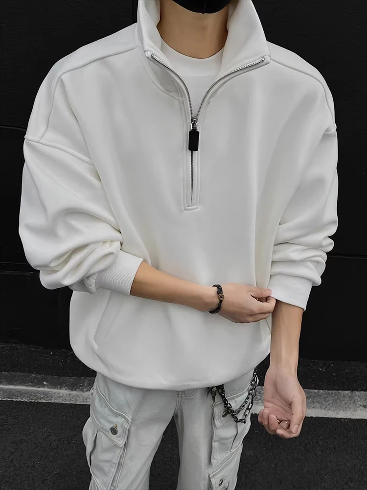 

Мужская толстовка на молнии American Sle f, весенне-осенняя, оверсайз, модная, свободного кроя, с воротником-стойкой, топ-куртка, бренд LPZ, полиэстер