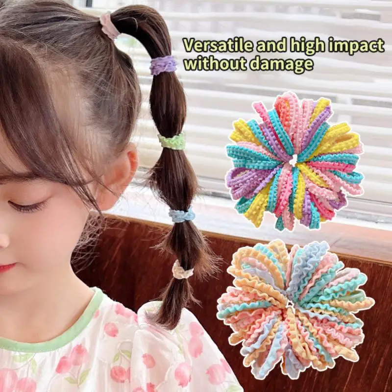 50/100pcs/lot Hair Bands Girl Candy Color Elastic Rubber Hair Ties Child Baby Scrunchie Hair Ropes Ponytail Hold Headband