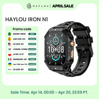 HAYLOU IRON N1 Smart Watch 2.13’’AMOLED Display 5ATM Waterproof Bluetooth Call Sport Smartwatch for Outdoor 30 Days Battery Life