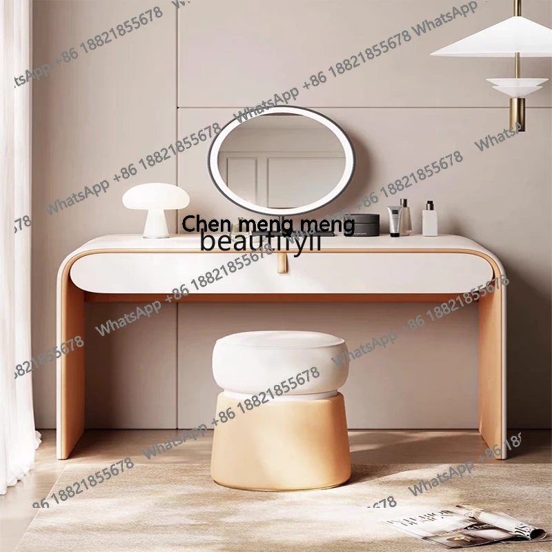 Toeletta italiana di lusso leggera, camera da letto in stile crema, toeletta di fascia alta, tavolo da trucco di fascia alta, semplicità moderna H