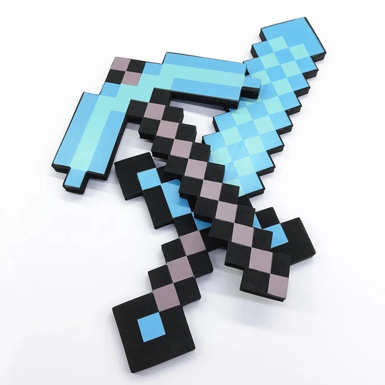 steve Design Blue Diamond Sword Soft EVA Foam Toys minecrafte Axe shovel Sword Boys Lovely Toys For Children fans birthday gifts