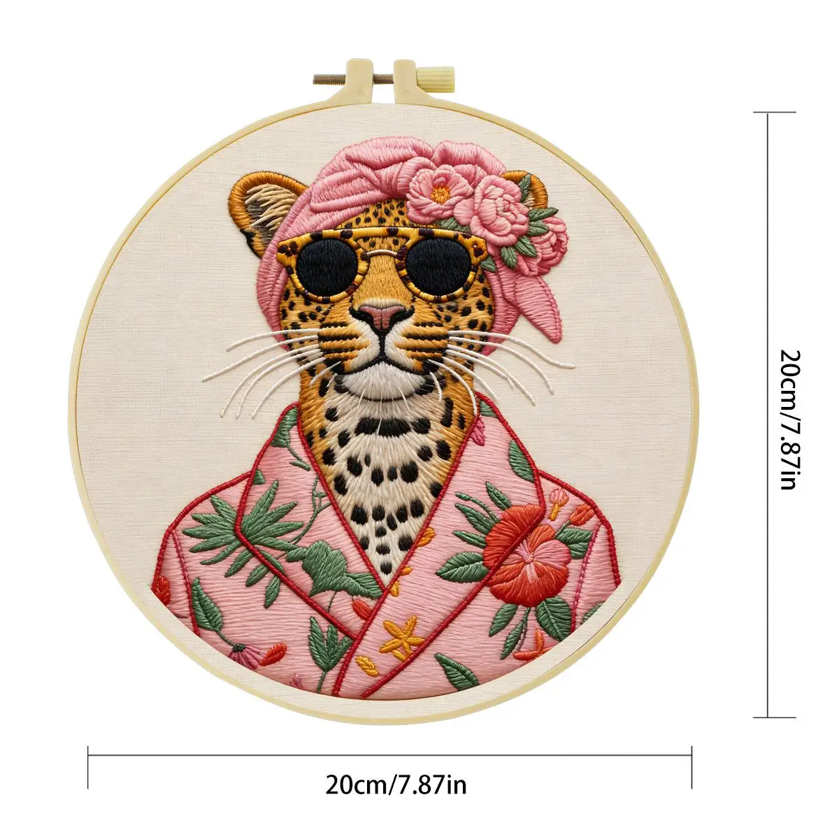 1 Stück 20X20CM/15X15CM 7,87/6,3 Zoll Tier - Leopard Stickerei Starter-Kit DIY-Kit DIY-Stickerei-Set Handarbeiten Nadelkunst – Detail 4