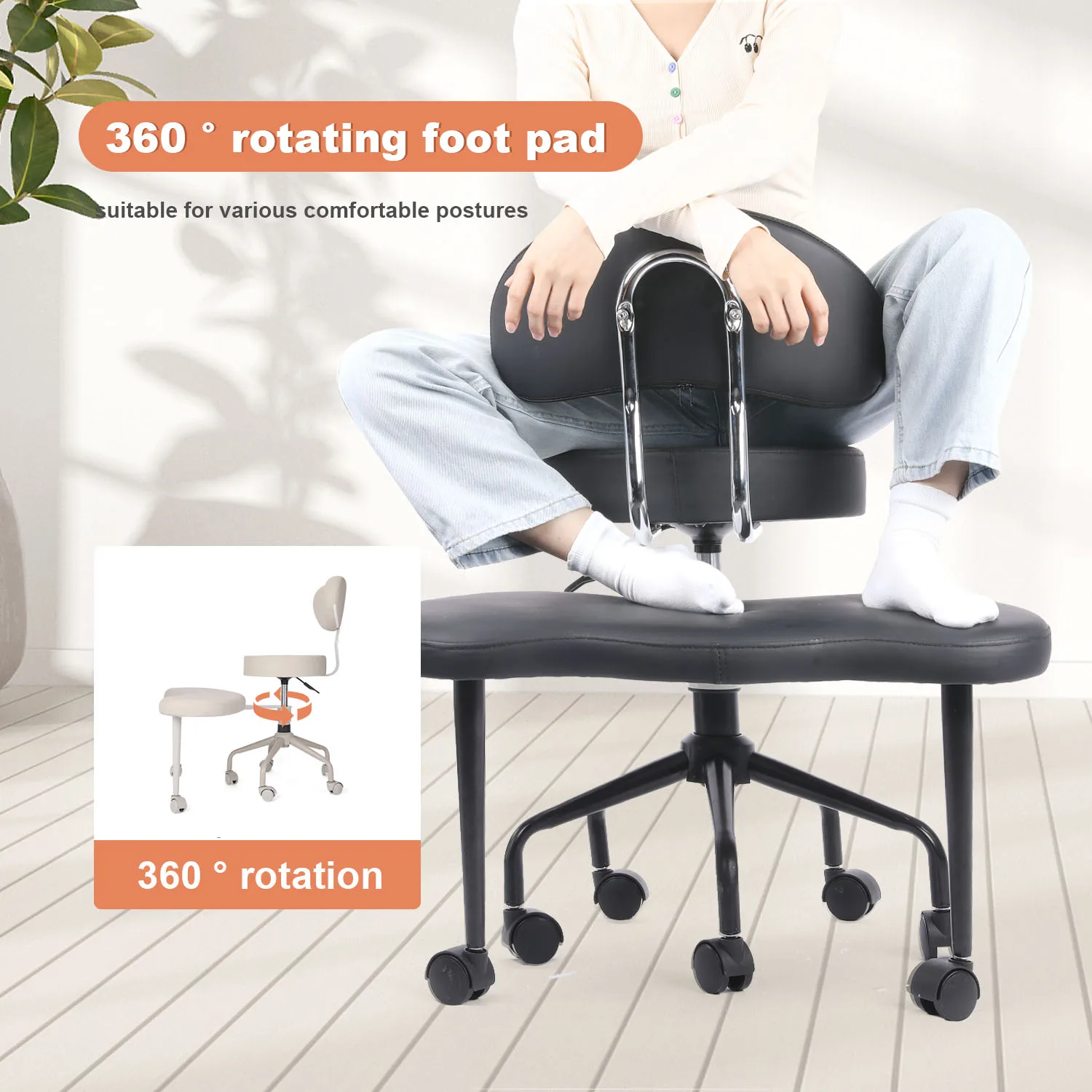 Cross Desk Chair with Lumbar Support and Height Adjustable,Desk Chair for Adults,Legged Office Chair with Wheels