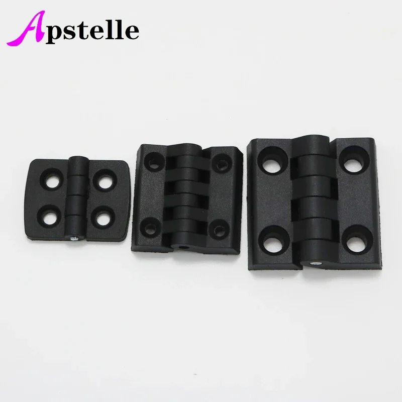 Apstelle 10PCS  Small Hinges Black Mini Plastic Door Bearing Butt Cabinet Drawer Jewellery Box ABS Hinge For Furniture Hardware image 3