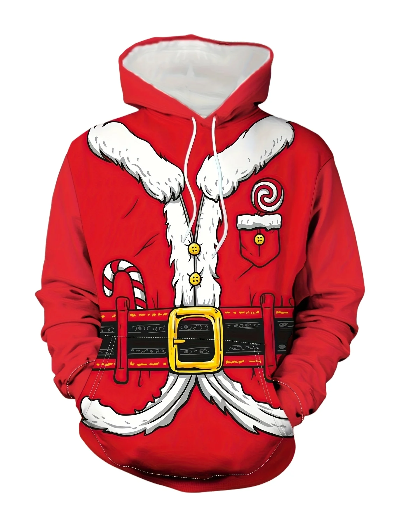 

2025 New Christmas Theme Print Hoodies For Men Funny Cosplay Santa Claus Hooded Sweatshirt Autumn Winter Casual Long Sleeve Tops