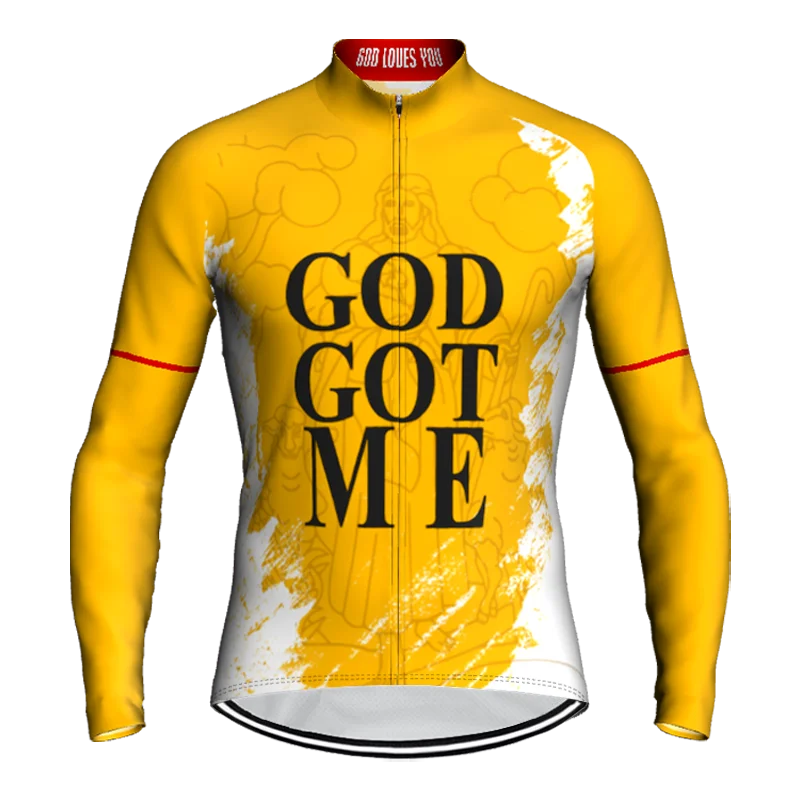 Church Jesus Long Sleeve Cycling Jacket Bicycle Short Shirt, Downhill Wear, Road Mountain Motorcycle, MTB Sport Bike Jersey