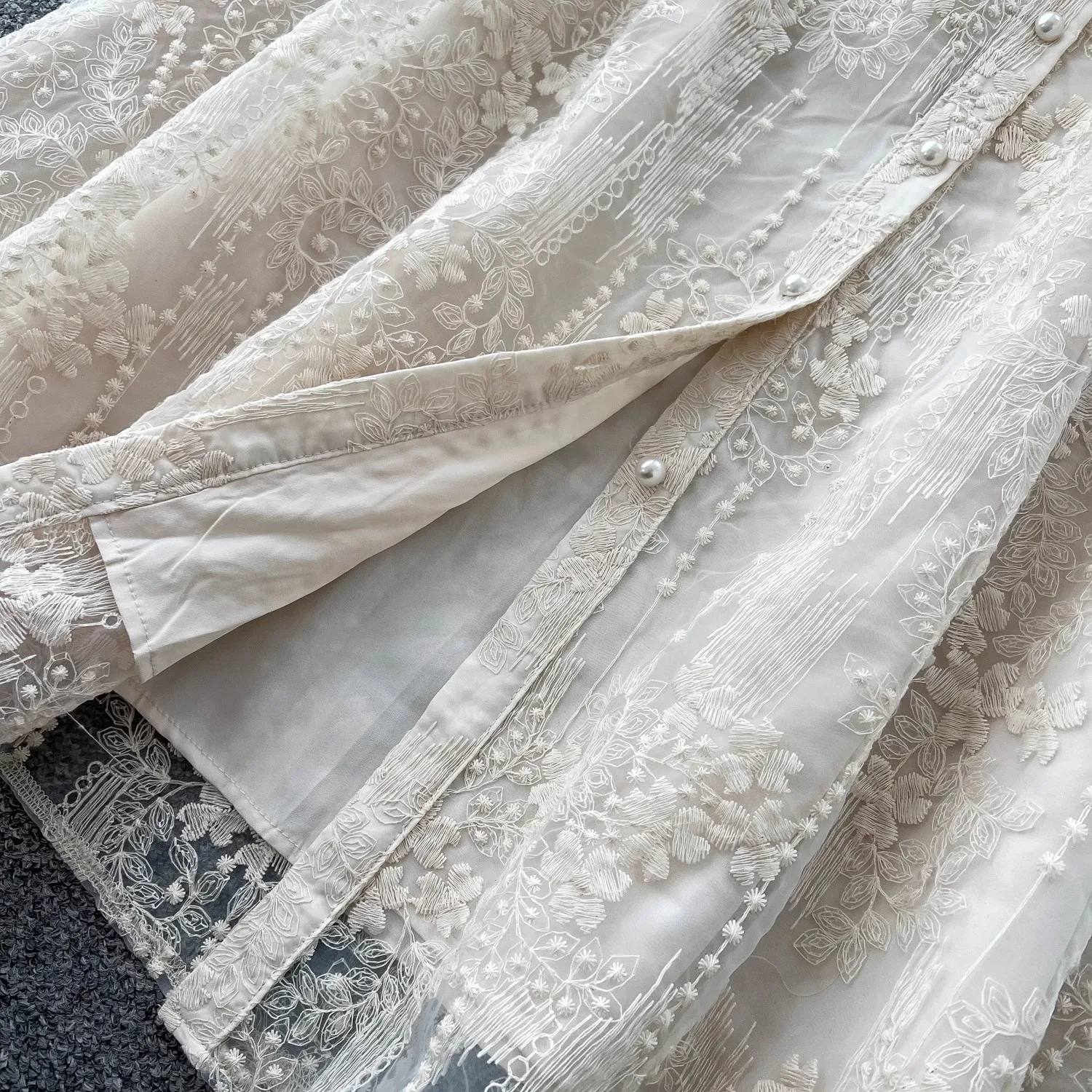 French Luxury Fashion Flower Mesh Embroidery Dress High Quality Women Stand Long Flare Sleeve Ruffles Belt Party Long Vestidos