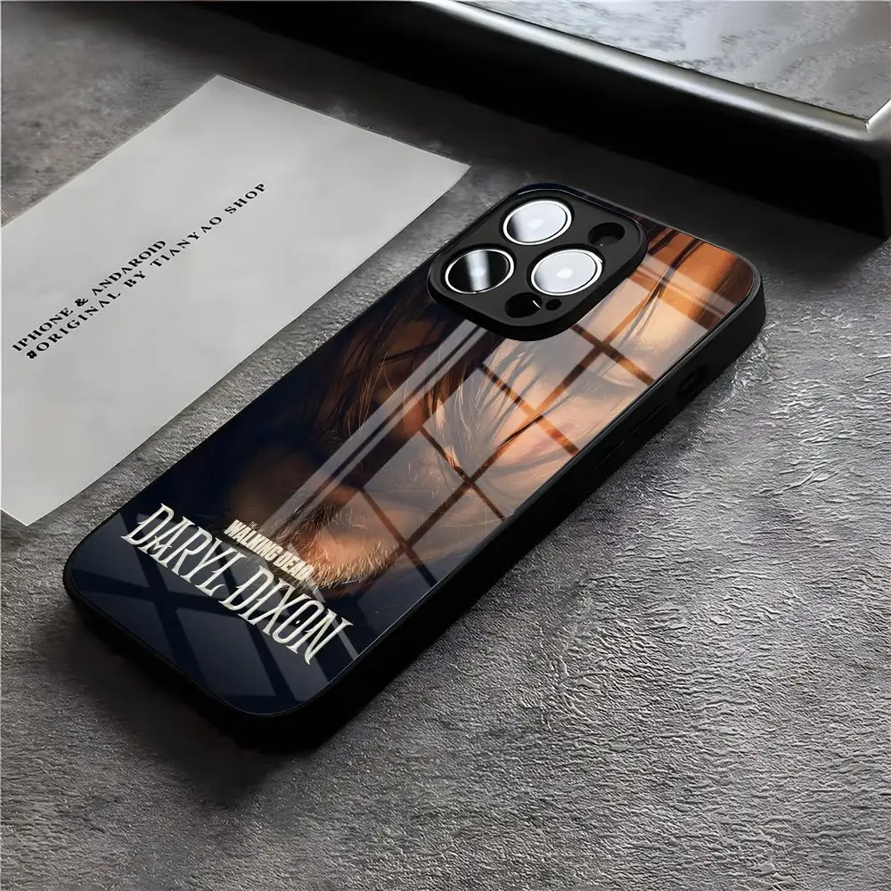 

Чехол для телефона W-Walkings D-Dead Daryl Dixon для iPhone 17 Air 16 E Pro Max 15 14 13 Mini 12 Pro 11 Max Plus, черный стеклянный чехол
