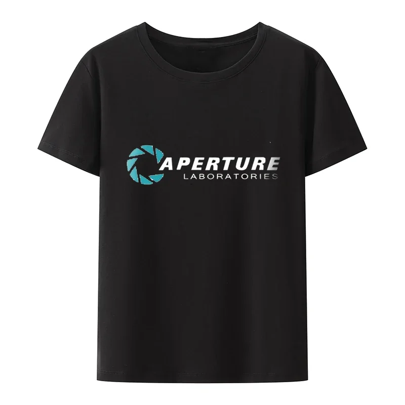 Video Game Fan Clothing Breathable Tops Pattern Creative Cool Hot Sale Fashion Portal 2 Aperture Laboratories Logo Men's T-shirt