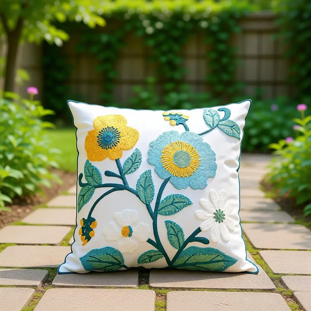 

Хлопковые наволочки с вышивкой 18x18 дюймов, идеально подходят для использования на улице и в помещении