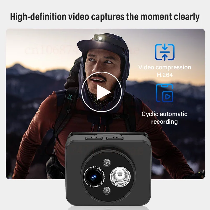 2MP Action Camera Head-mounted Lighting Camcorders 1000mah Built-in Battery Smart Sports Cam LED Headlamp 1080P Video Recorder