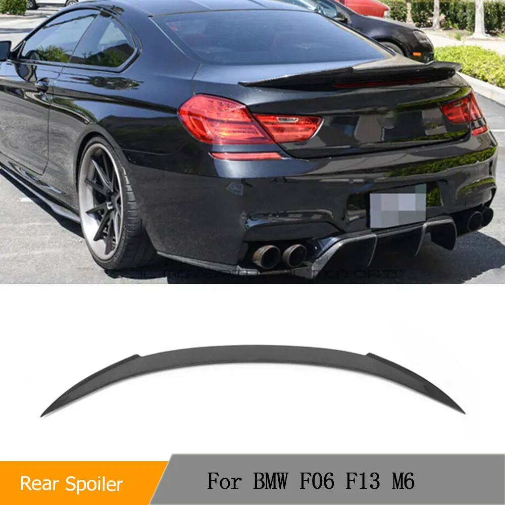 

Car Spoiler For BMW 6 Series M6 F06 F12 F13 640i 650i 640i Sedan Rear Trunk Spoiler Boot Wing 2012 - 2016 Carbon Fiber / FRP