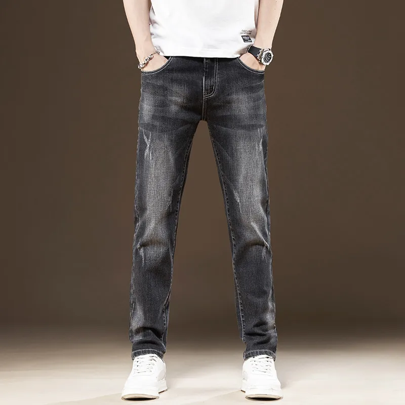 

New Men High Quality Daily Casual Jeans 2024 Fashion Trend Washed Trousers Homme