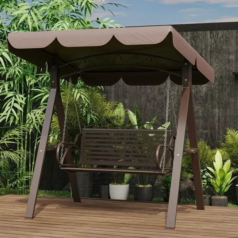 

Double Person Courtyard Garden Outdoor Home Swing Hanging Chair Outdoor Villa Wrought Iron Balcony Rocking Chair Hanging Basket