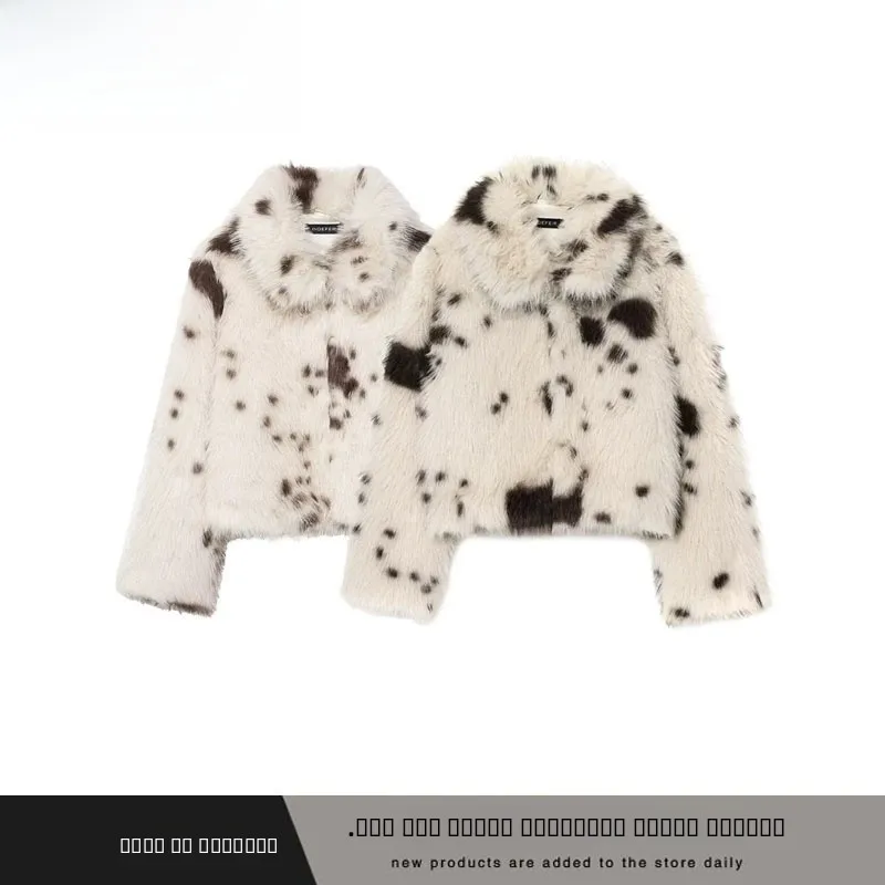 

Faionable Artificial Fur Effect Animal Print Outerwear New Autumn Winter Women's Clothing ZR Sle Commute Polyester Fiber