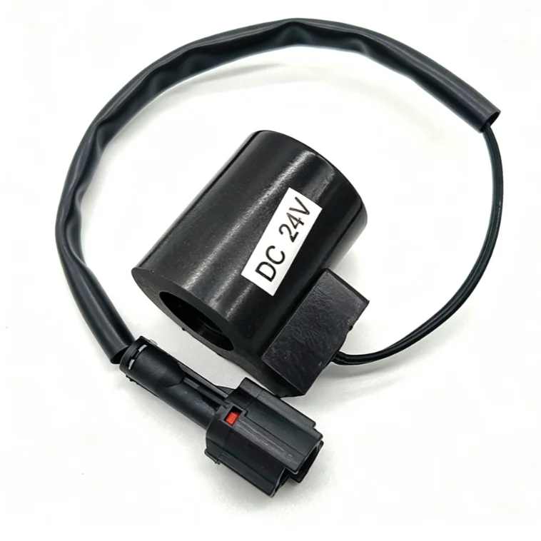 Travel Flow Solenoid Valve Coil For 55 60 70 120 135 200-6 Heavy Equipment Wear Resistant Stable 24V Voltage Precise Control