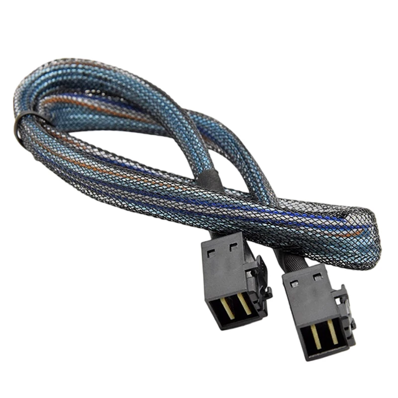 70CM SFF‑8643 to SFF‑8643 Mini-SAS HD Cable 12Gbps NVMe PCIe Data Cable Shielded Braided Wire For Server RAID Card U.2 Backplane