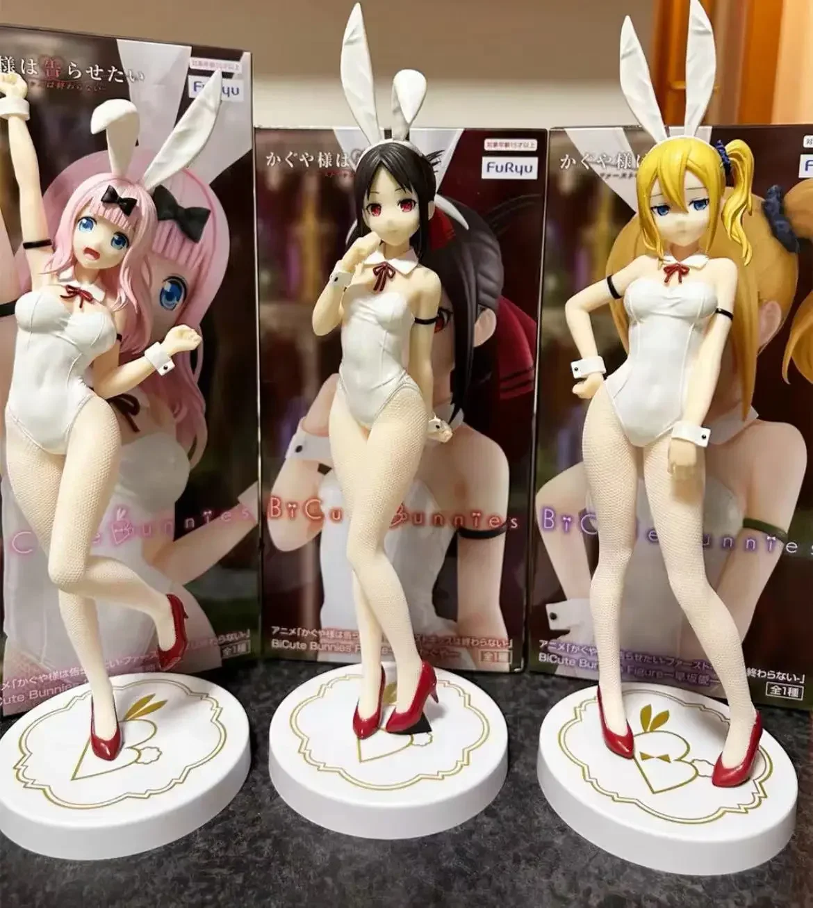 In Stock FuRyu BiCute Bunnies Kaguya-sama: Love Is War Hayasaka Ai Fujiwara Chika Shinomiya Kaguya White Bunny Girl Gift Figure