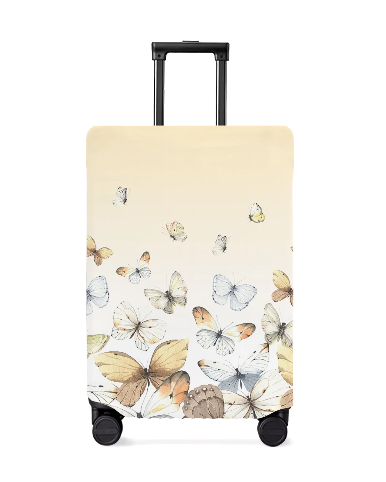 

Pastoral Butterfly Khaki Yellow Gradient Luggage Cover Stretch Baggage Protector Dust Cover for 18-32 Inch Travel Suitcase Case