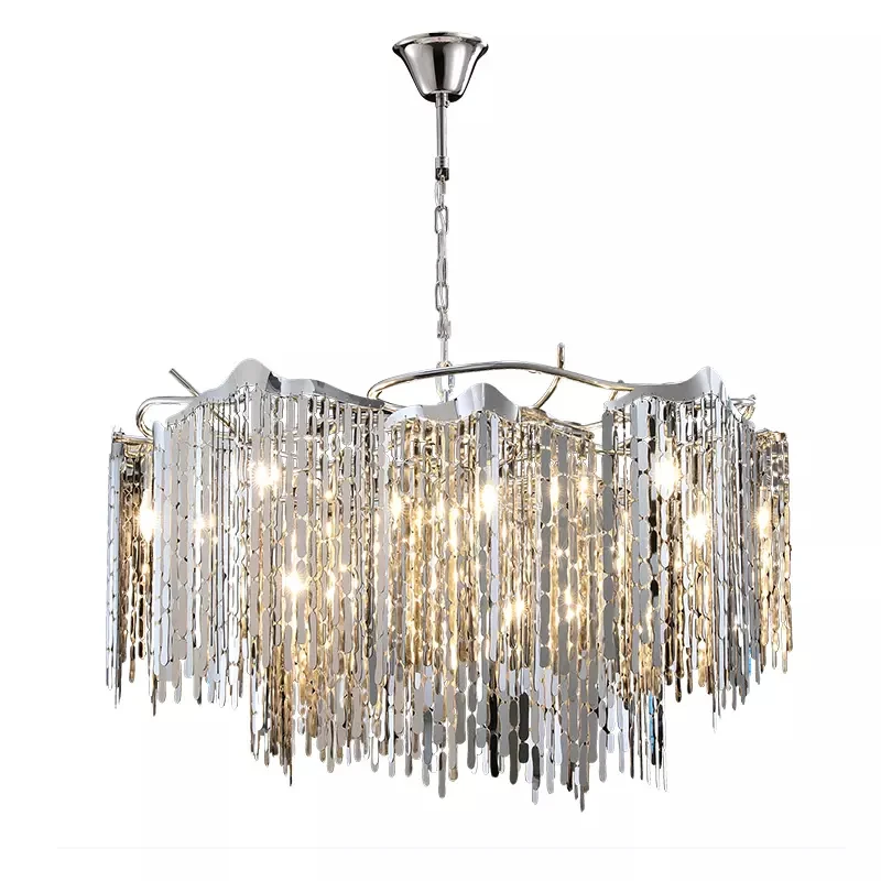 

Современный итальянский дизайн, роман из нержавеющей стали, люстра для вестибюля отеля, гостиной