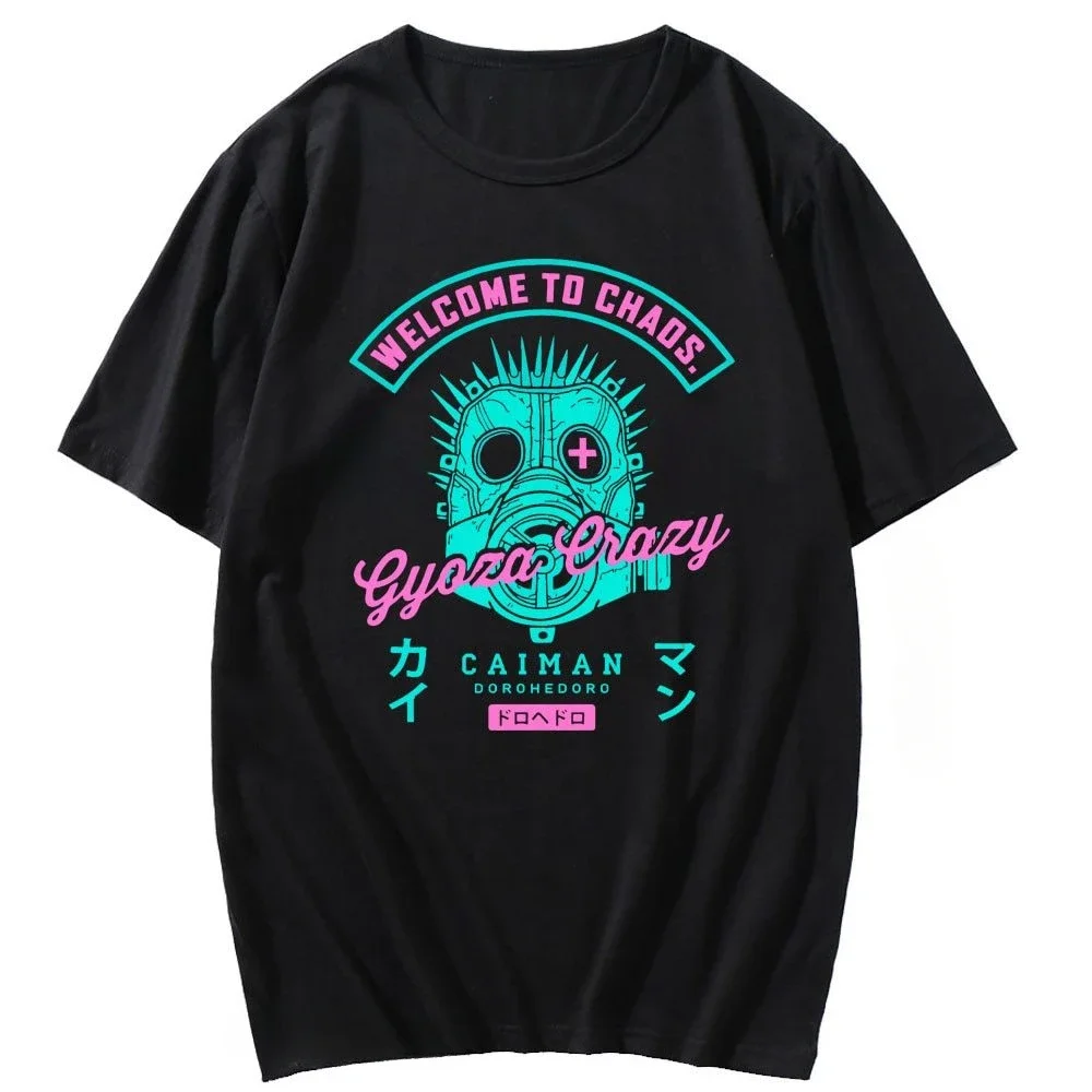 Anime Dorohedoro 90s Welcome to Chaos Print loose fashion fun comic casual street wear trend men women universal T-shirt