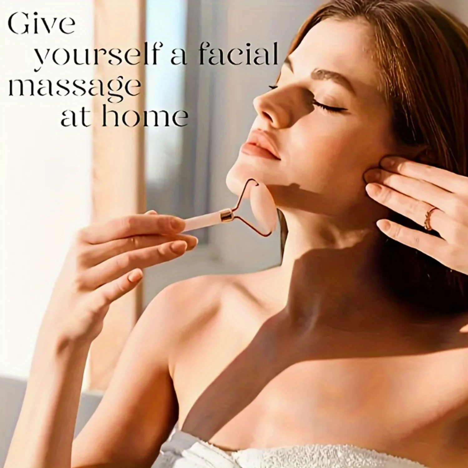 

2-Piece Jade Roller & Gua Sha Set for Eye, Neck & Skin Care - Heart-Shaped Facial Massager - Dual-Head Beauty Scraping Tools