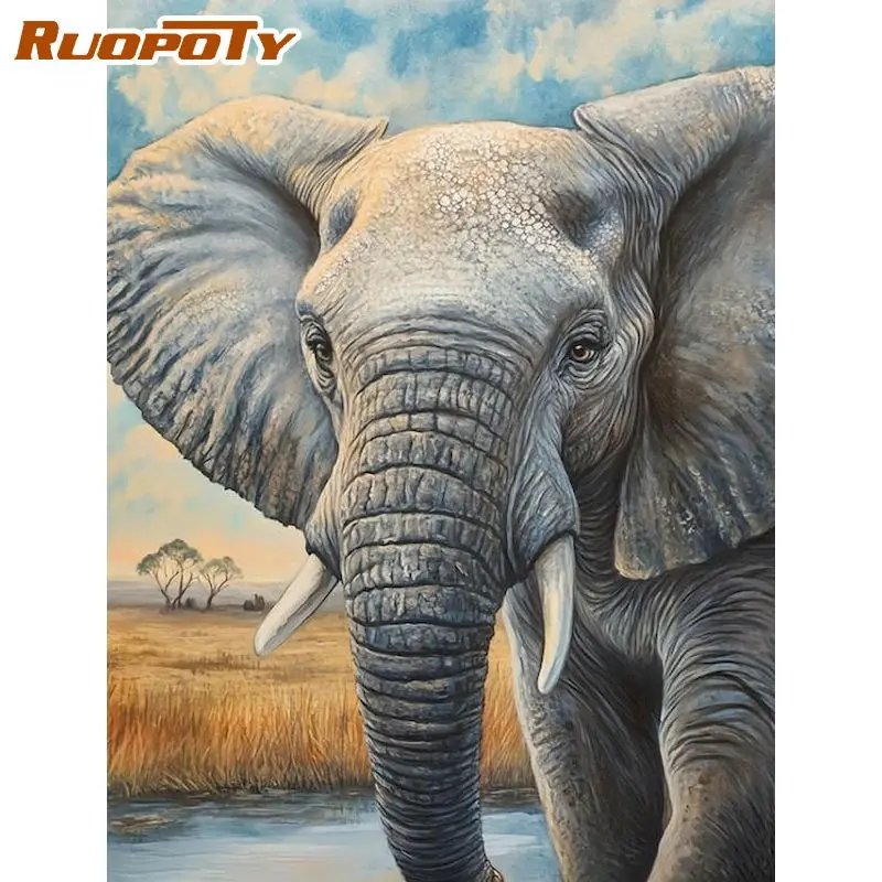 

RUOPOTY Diamond Painting Kits Home Decor Gift Adult Diamond Art Elephant Full Round/Square Diamond Art Kit Diy Gift Diamond Pain