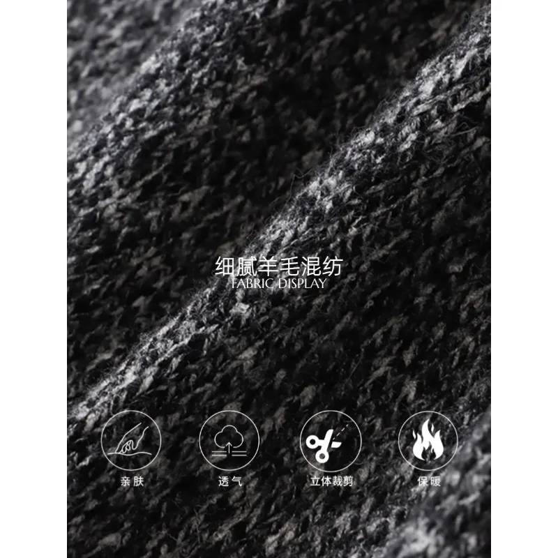 UMI MAO Tops de moda otoño nueva moda doble bolsillo Color bloque cuello redondo perezoso suéter de punto suelto chaqueta