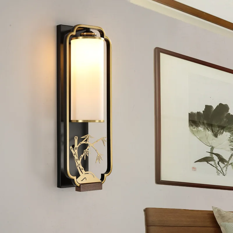 

New Chinese Style Wall Lamp Modern Simple Retro Living Room TV Background Wall Lamp Retro Hotel Bedroom Bedside Lamp