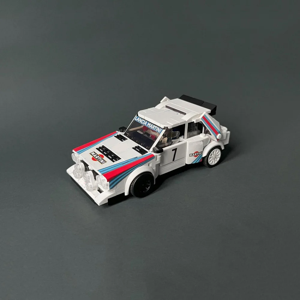 المرآب 419 قطعة MOC شامبيو لانسيا دلتا S4 اللبنات تجميع لعبة مجسمة الطوب هدايا عيد ميلاد الأطفال مع ملصقات