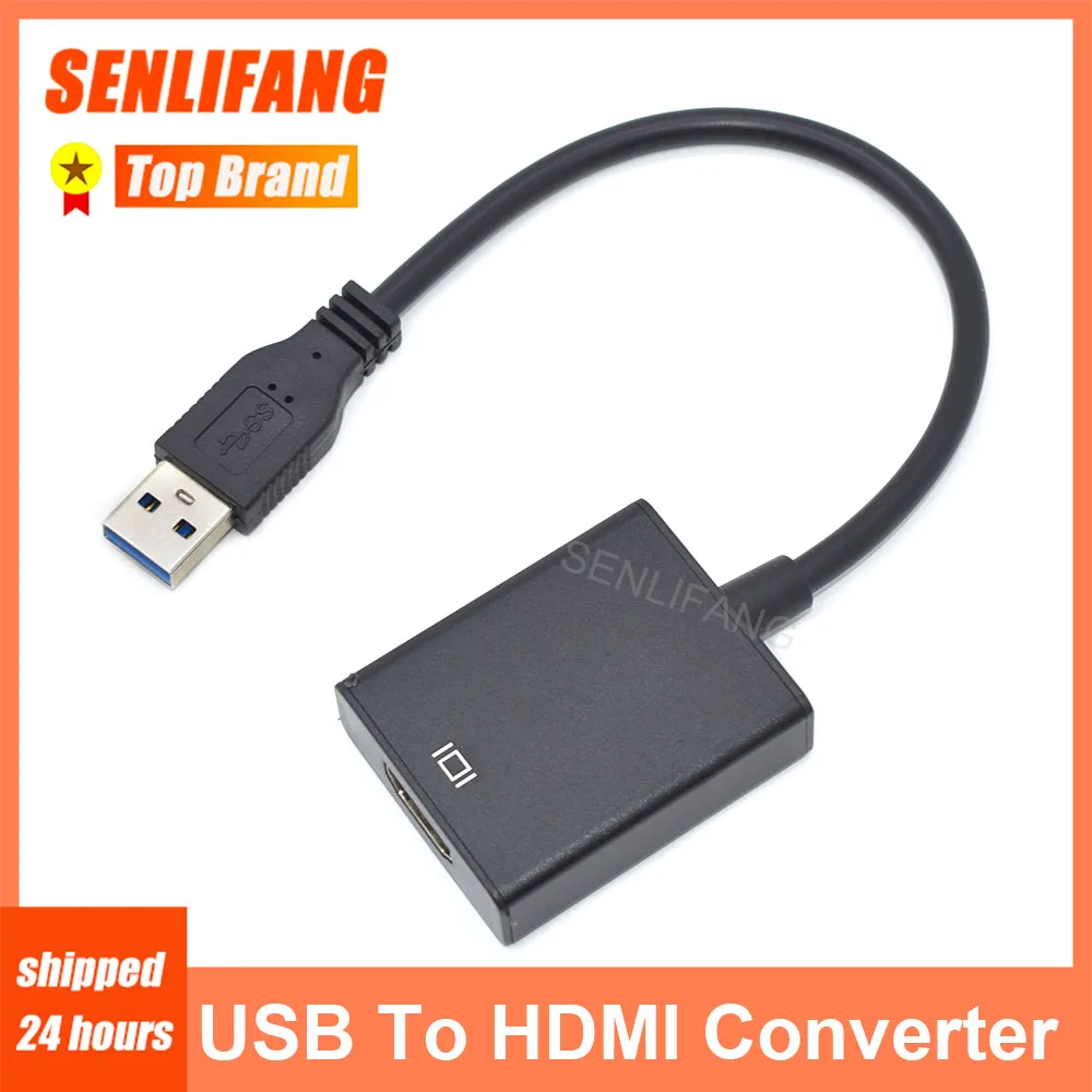 New USB3.0 To HDMI-Compatible Converter Cable 1080P For PC Laptop HDMI LCD HD Multi Display Graphic Adapter Line 60Hz