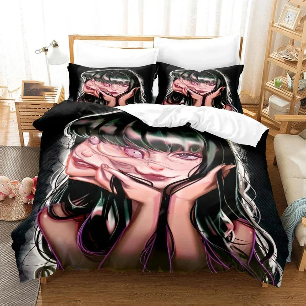 

3D Printed Junji Ito Manga Bedding Set Boys Girls Twin Queen Size Duvet Cover Pillowcase Bed Kids Adult Home Textileextile