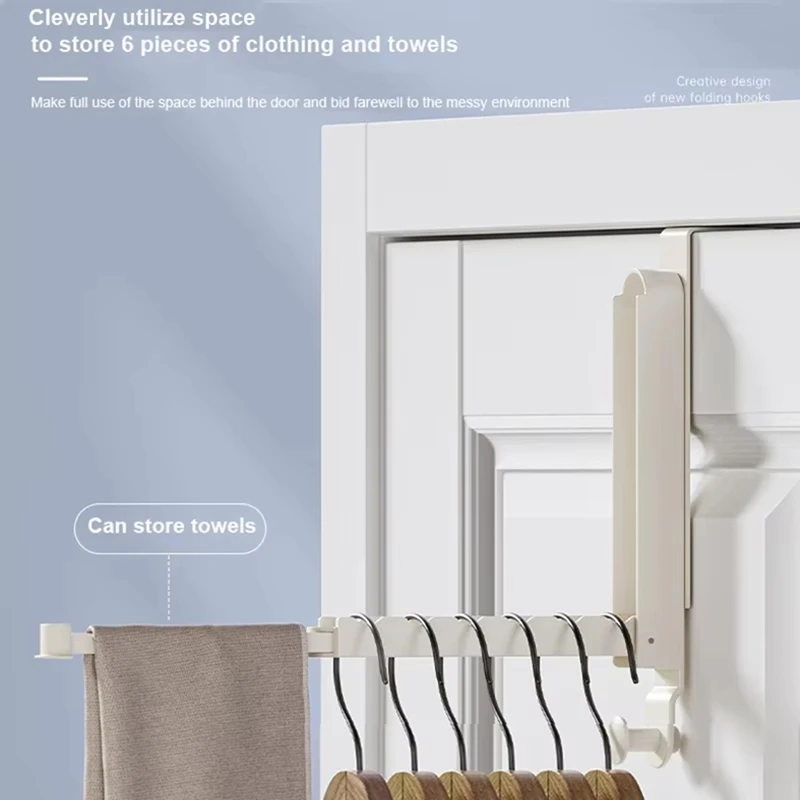 Expandable Folding Wall Hook - Portable Drying Rack,  Robe, Towel, Coat Hook,Door Back Hooks,Sticky Towel Hanger