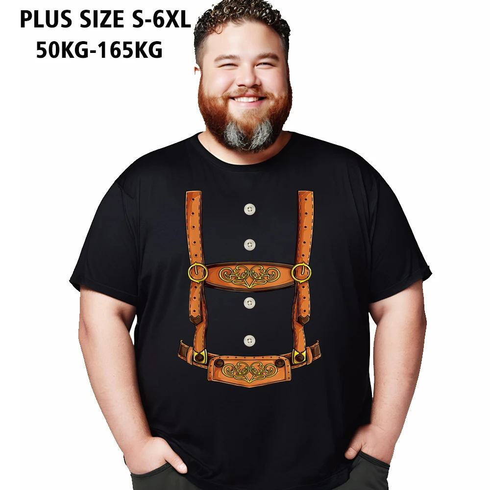 Lederhosen Costume T Shirt Oktoberfest Tops & Tees Oversized O Neck Tshirts Street Short Sleeve Pure Cotton Woman Tee-Shirts