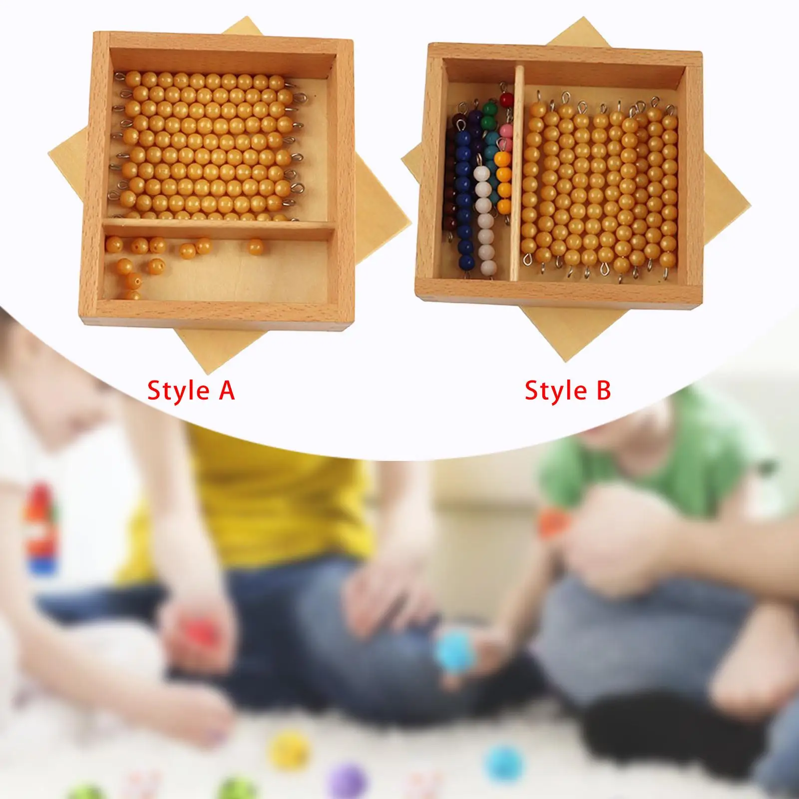 Montessori Math Beads Toy Manipuladores de Matemática para maiores de 3 anos pré-escolar