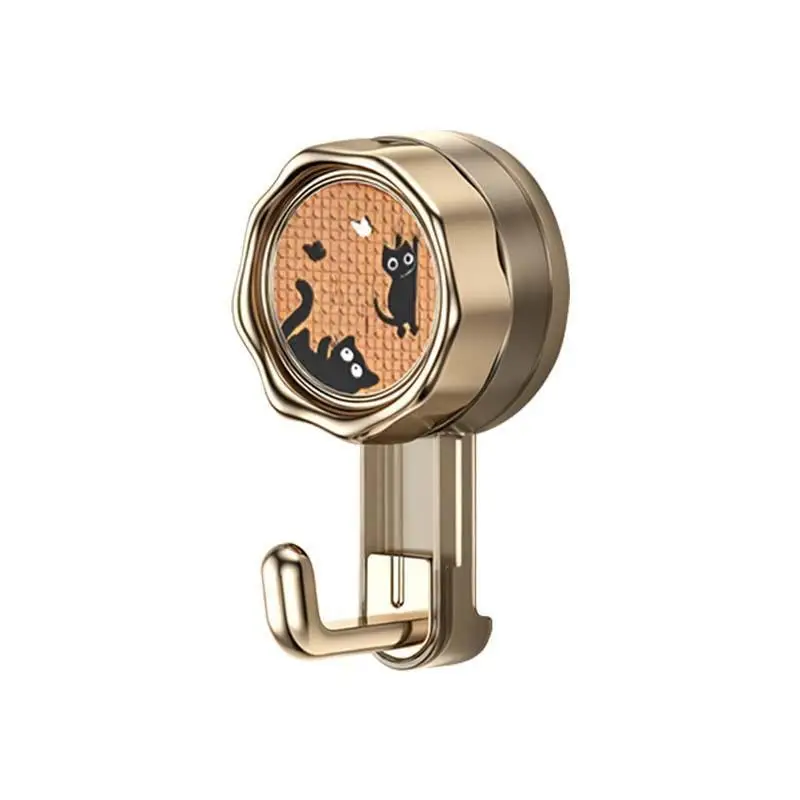 Vintage Suction Cup Rotating Hook Waterproof No Drill Heavy Duty Adhesive Hanger for Shower Bathroom Kitchen Organizer