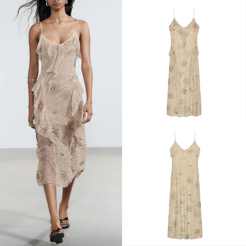 Ele Blumendruck Sommer Dr Damen Sle Svel Strap V-Ne Polyester 00 % Einzelstück Z Brandneu 2025