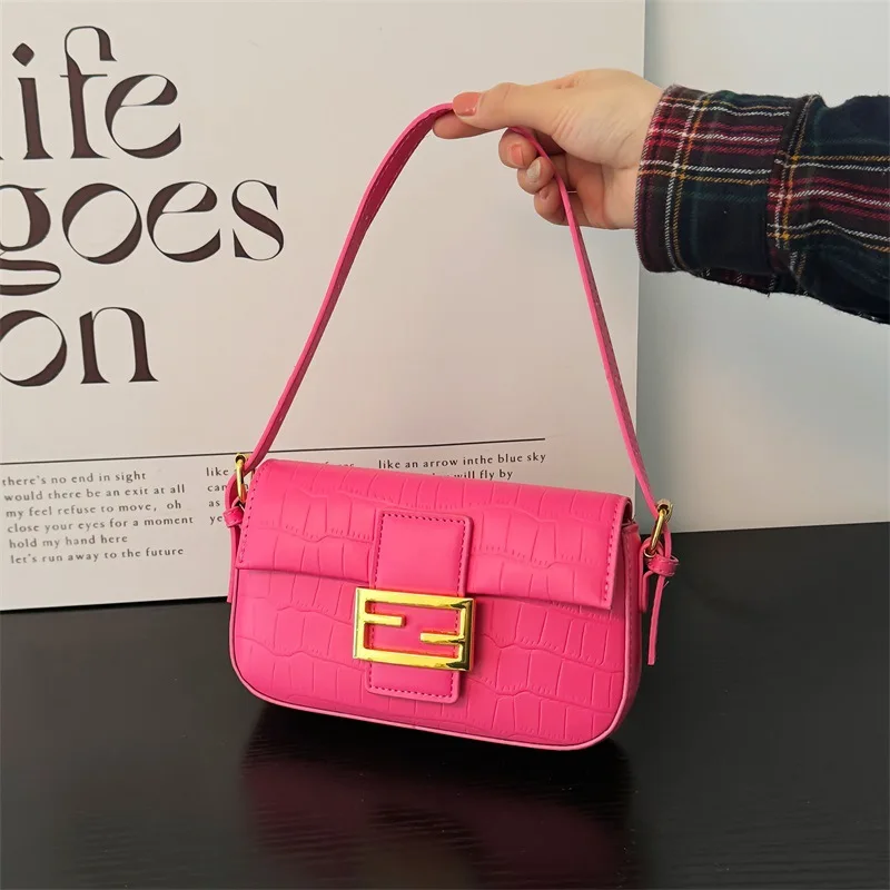 

Women's 2025 French Style Mini Square Bag Top Handle Shoulder Crossbody Pebble Leather Office Commuter
