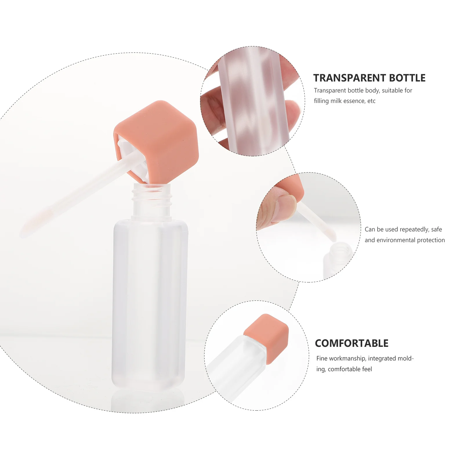 

5Pcs Lip Gloss Tubes Leakproof Mini Cylindrical Bottles for Travel Easy Transfer DIY Lip Color Storage Portable Refillable