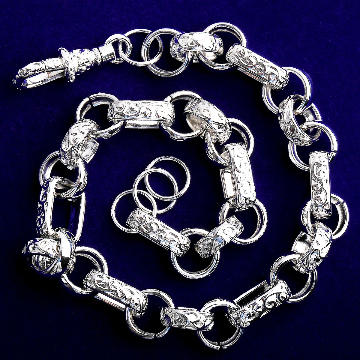 Bubble Letter Patterned GYPSY Link Necklace Chain for Men Albert Clasp Real Gold Plated Hip Hop Jewelry