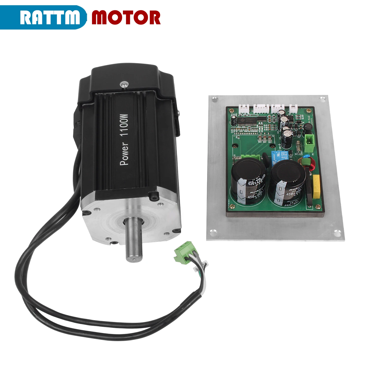 1100W DC Brushless Lathe Spindle Motor With Control Board Card Controller For CD-210V MX-210V WM-210V Machine Part
