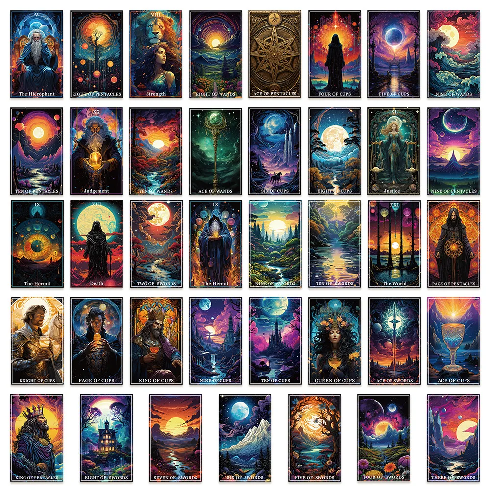 78pcs Fantasy Tarot Card Series Graffiti Stickers Suitable for Laptop Helmets Desktop Decorations DIY Stickers Toys Wholesale