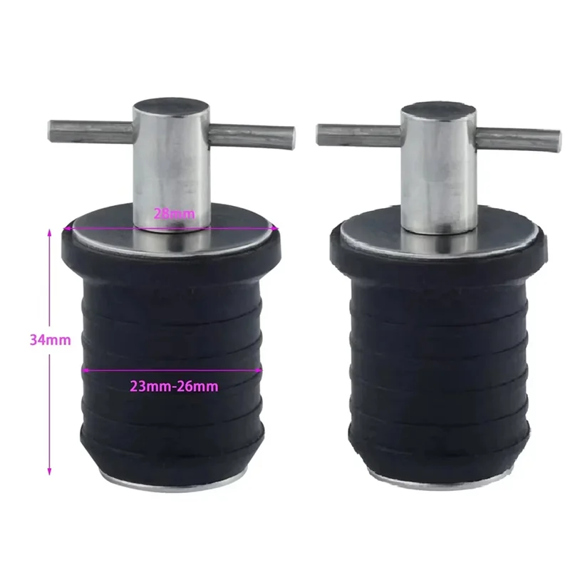 

AT05-T-Ручка, набор сливных пробок, нержавеющая сталь 304 и резина, 2 шт. для сливного отверстия 1 дюйм, 25 мм на морской лодке, яхте, траву