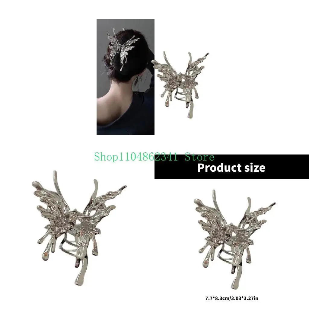 

5asd Hair Claw Clip Princess Theme Hair Clamp Clamps Silver Butterfly Hair Catch Barrettes Strong Hold Hairpin for Girls