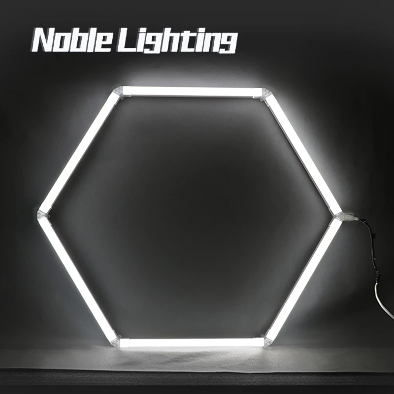 Gym Barbershop Hair Salon Ceiling Light Hexagon Garage Led Light Honeycomb Led  Lighting 110V/220V For Auto Car lagre speace image 6