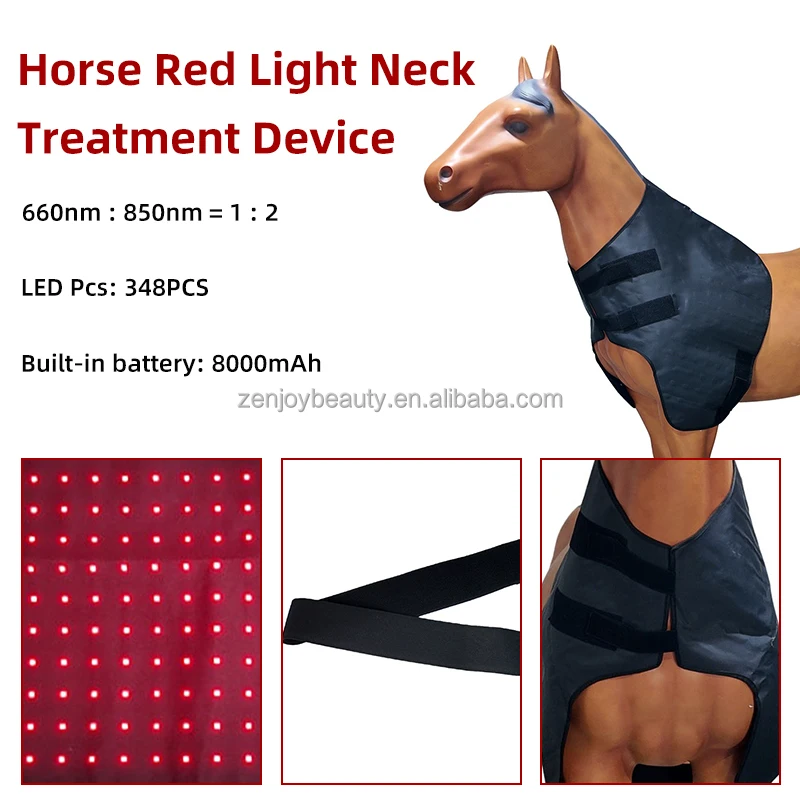 2026 Horse Red Light Therapy Neck Wrap 348 LEDs 660/850nm for Muscle Recovery OEM/ODM CE Certification Built-in Rechargeable