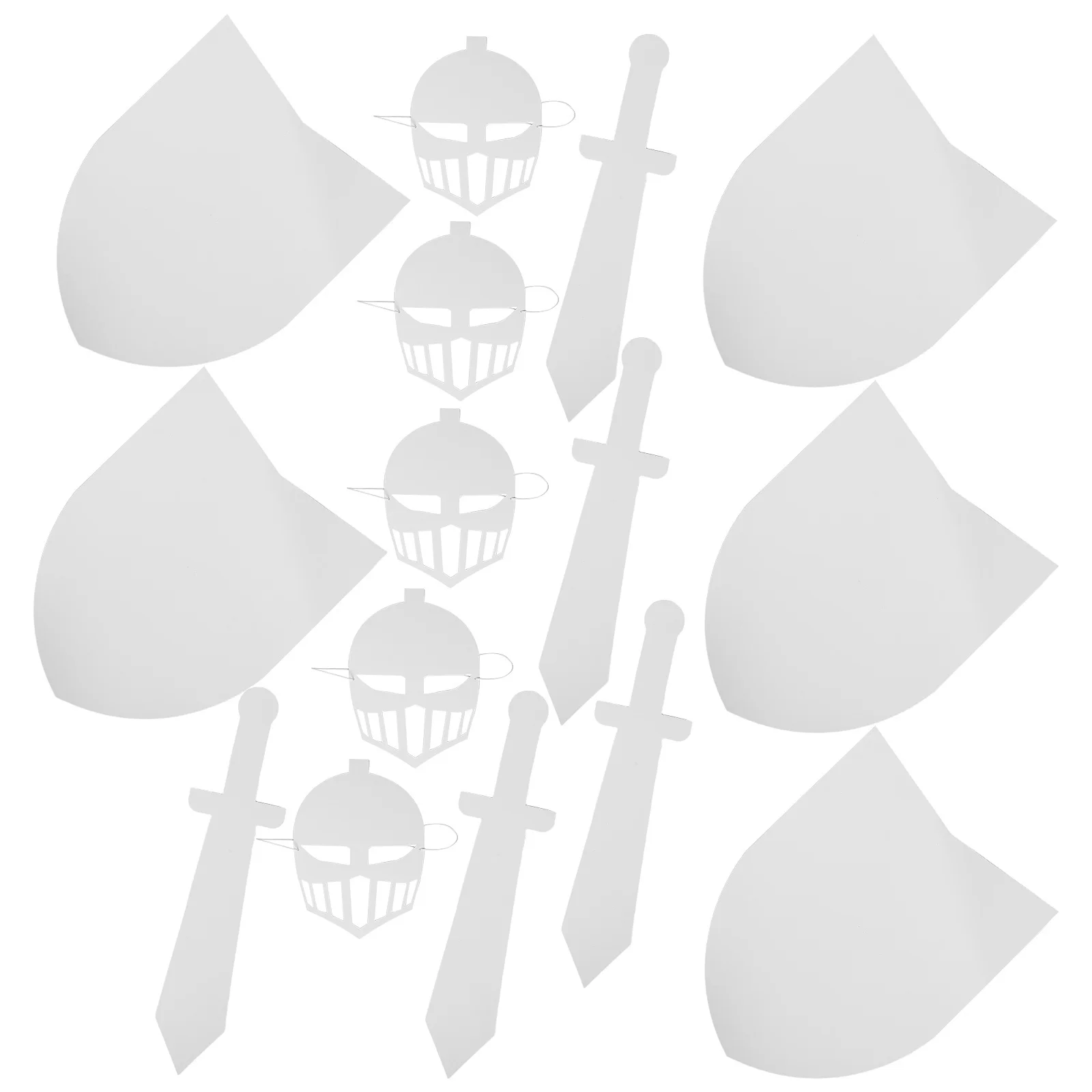 5Sets Kinder Schild Maske Schwert DIY Halloween Mittelalter Rollenspiel Kostüm Unvollendetes Karton Bastelset Kinder Schild