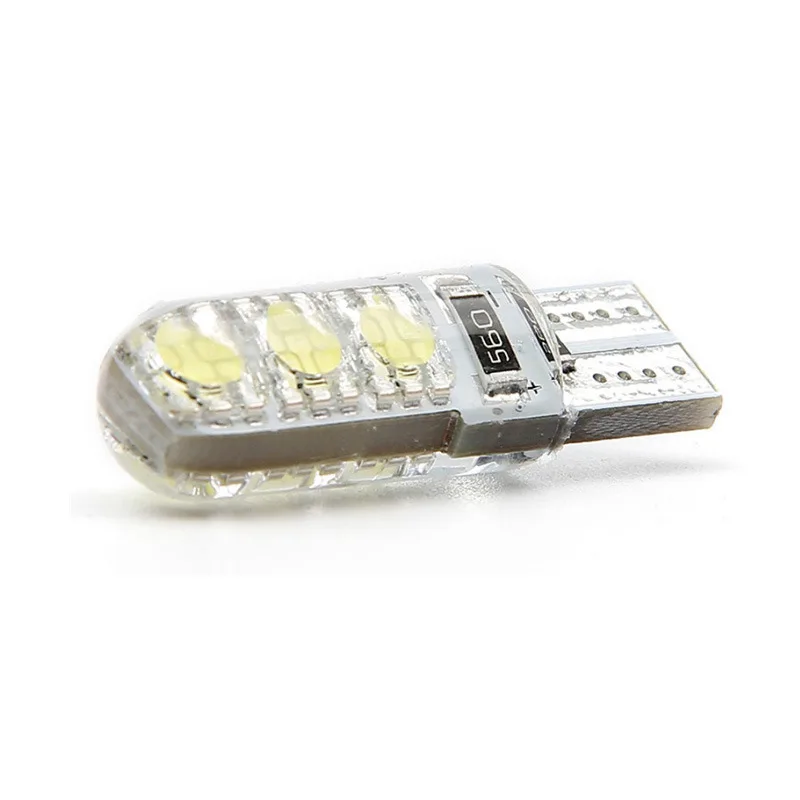 

Светодиодная лампа T10 из прозрачного силикона W5W 5050 6SMD 12V, подходит для боковых габаритных огней и освещения багажного отсека.