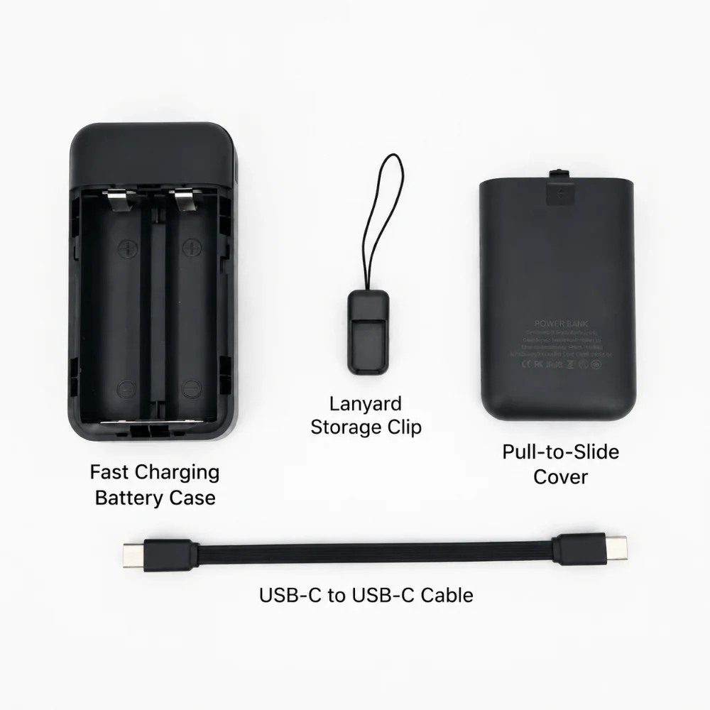 New For 2pcs 21700 Batteries Power Bank Case Detachable Empty DIY Power Bank Kit Battery Housing Shell (Batteries Not Included)
