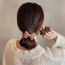 Bow Heart Hair Ties Elastic Hair Bands For Women Plush Hair Rope Scrunchies Ponytail Holders Rubber Band Girls Hair Accessories